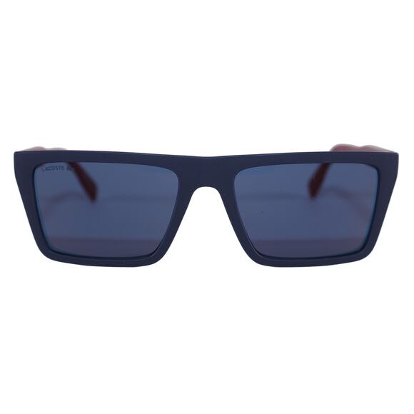 Lacoste Rectangle Mens Sunglasses - Matte Blue / Blue - NWT - Picture 3 of 11